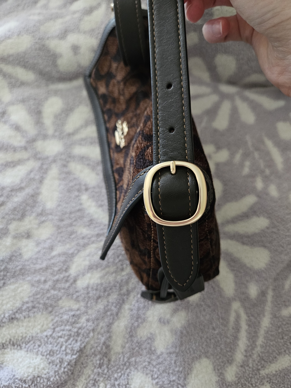 Coach Small Brown and Black Signature Jacquard Shoulder Bag - Picture 7 of 10